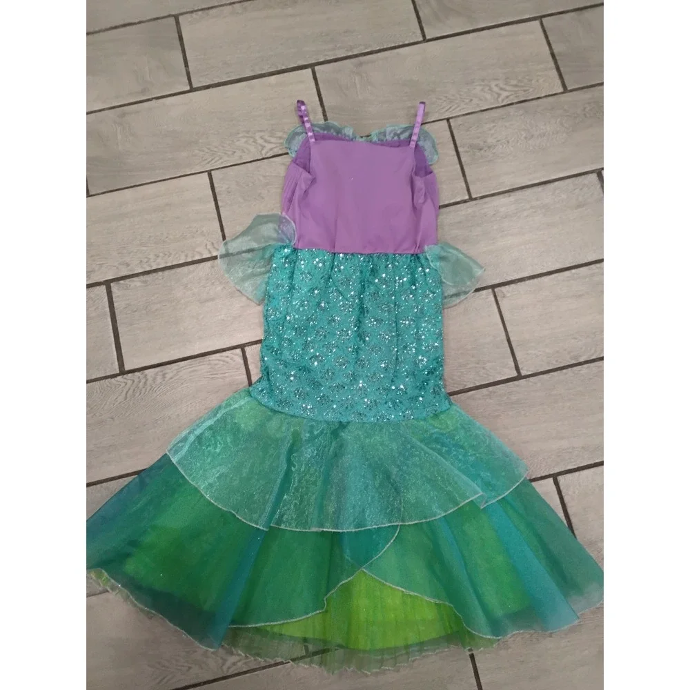 Disney Castle Collection Ariel Mermaid Costume Dress Purple Teal Girls Size 9/10 - Picture 4 of 4